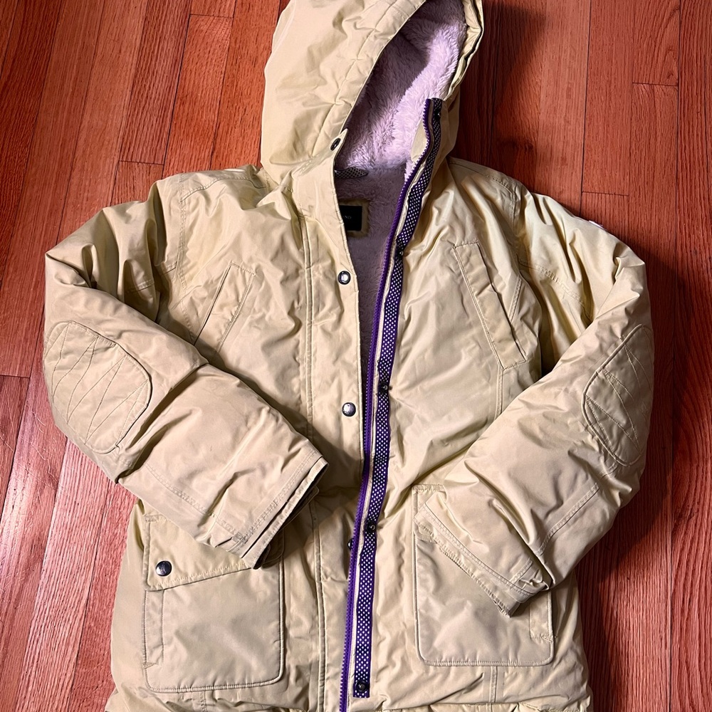 Lands end girls citron winter coat size large EUC